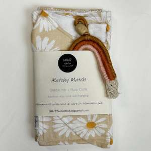 Burp Clothes: White Sunflowers Matchy Match Bundle