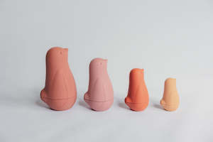 Stacking Toys: SILICONE NESTING PENGUIN FLORA
