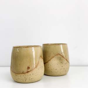 Birthday Gifts: Gorgeous Speckled Golden Oat Thumb Dent Tumblers