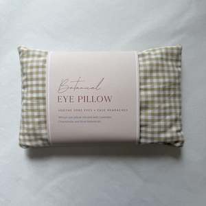 Birthday Gifts: Botanical Eye Pillow- Brown  Gingham