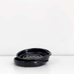 Kitchen Miscellaneous: Handmade Pottery Spoon Rest- Black