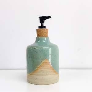 Kitchen Miscellaneous: Handmade Pottery Oil Pourer - Mint/Natural