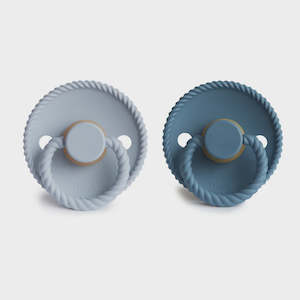 Pacifiers Dummy Clips: Frigg Rope Pacifier Silicone or Rubber - Powder Blue/Ocean View