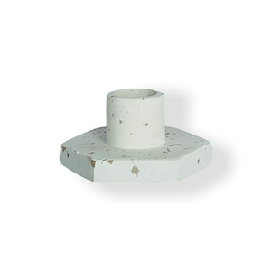 Candle holder in pink terrazzo