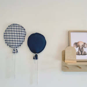 Fabric Balloons - Navy Gingham