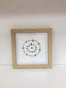 Violet Floral Wreath Framed Artwork 15cm x 15cm