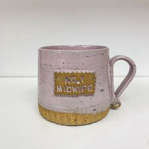 Handmade Pottery Mug – Gold Lustre NO1 Midwife