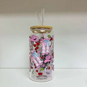 Art Home: Glass Tumbler with Straw - Cowgirl