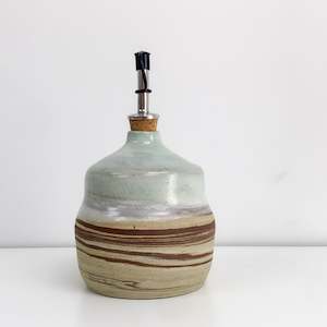Kitchen Miscellaneous: Handmade Pottery Oil Pourer - Mint Marbled