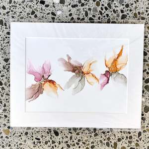 Original Alcohol Ink Artwork - Autumn Florals 4