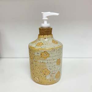 Handmade Pottery Soap Dispenser - Flowers
