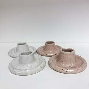 Pottery Ceramics: Handmade Pottery  Speckled Candle Holders