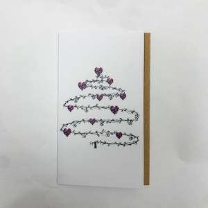 Christmas Tree Red Hearts Card