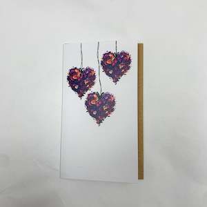 Christmas Collection: 3 Dropping Floral Hearts Card
