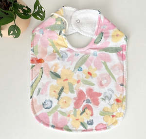 Little 12 Collection: Pastel Bloom Sqaure Dribble Bib