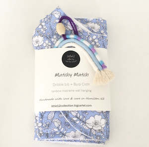 Burp Clothes: Baby Blue Floral Matchy Match Bundle