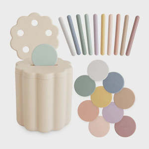 Stacking Toys: Mushie Coin & Tube Sorting Set