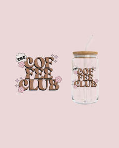 Art Home: Glass Tumbler with Straw - The Coffee Club