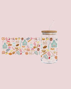 Art Home: Glass Tumbler with Straw -Baker