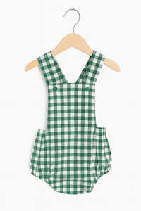 Green Plaid Romper