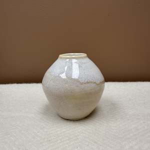 Handmade Bud Vase — Soft Pink & Cream Glaze #122
