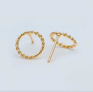 Ring Stud Earrings - Gold / Silver Earrings