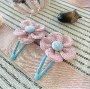 Handmade Fabric Daisy Clip Duo