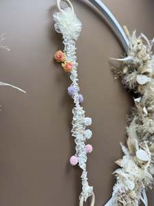 Handmade Hair Clip Garland - Cream Floral