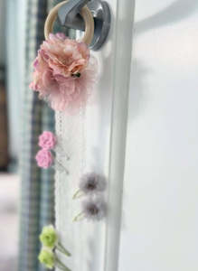 Handmade Hair Clip Garland - Pink Floral