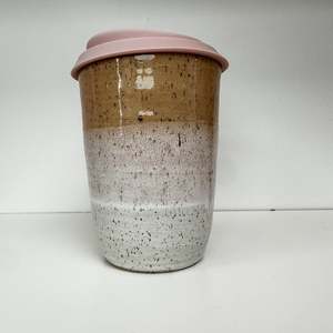 Pottery Ceramics: Handmade Keep Cups - Tan/Blush Pink/Speckled White