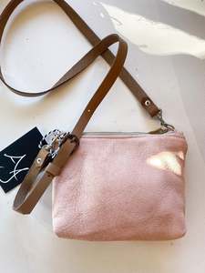 Blush lily Purse with Leather Strap