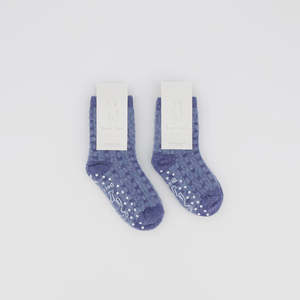 Periwinkle Check Merino Socks