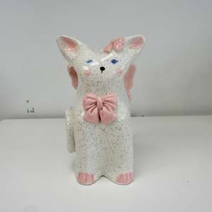 Handmade + Painted Sitting Cat Vase