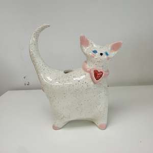 Large Handmade Cat Vase