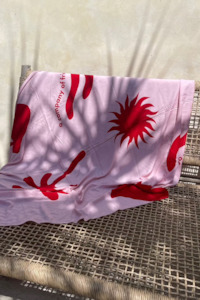 Swimwear: Oversized Sarong by A COMPANY OF FRIENDS - PINK/RED
