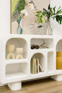 Furniture: Bodhi Wooden Sideboard -  Textured White