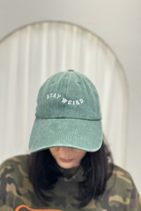 Accessories 1: Dad Cap - "Stay Weird" - Forest Green
