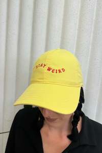 Accessories 1: Dad Cap - "Stay Weird" - Lemon Sorbet