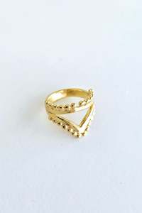Rings: Beaded Forefinger Ring - Gold