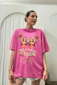 Mermaid La Sirene Oversized Tee - Rose Red