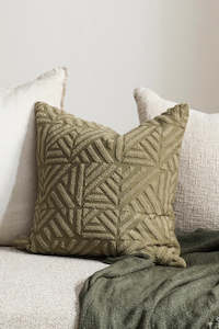 Cushions Throws 1: Remus Feather Filled Cushion - Chive