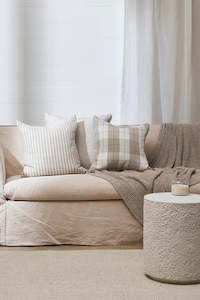 Spencer Feather Filled Cushion - Ivory/Natural