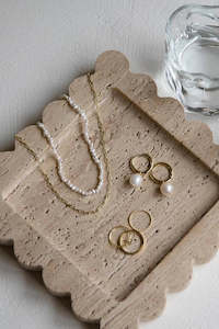 Travertine Scalloped Tray