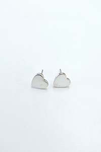 Heart Studs - Silver