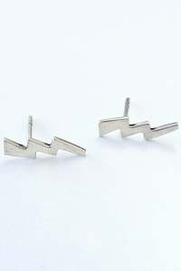 Woman All: Lightning Bolt Studs - Silver