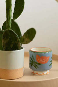 Lifestyle: Handpainted Flower Ceramic Candle - Cactus Flower