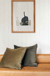 Citta: Cotton Velvet Cushion - Sage