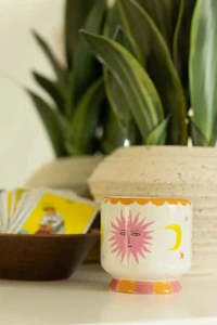 Candles Rituals: Handpainted Sun Ceramic Candle - Orange Blossom