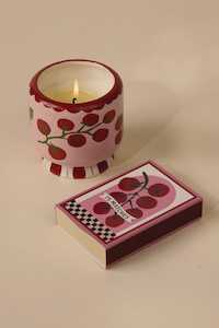 Handpainted 'Tomato Vine' Ceramic Candle - Heirloom Tomato