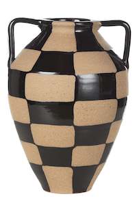 Amalfi Fulton Vase With Arms - Black & Natural